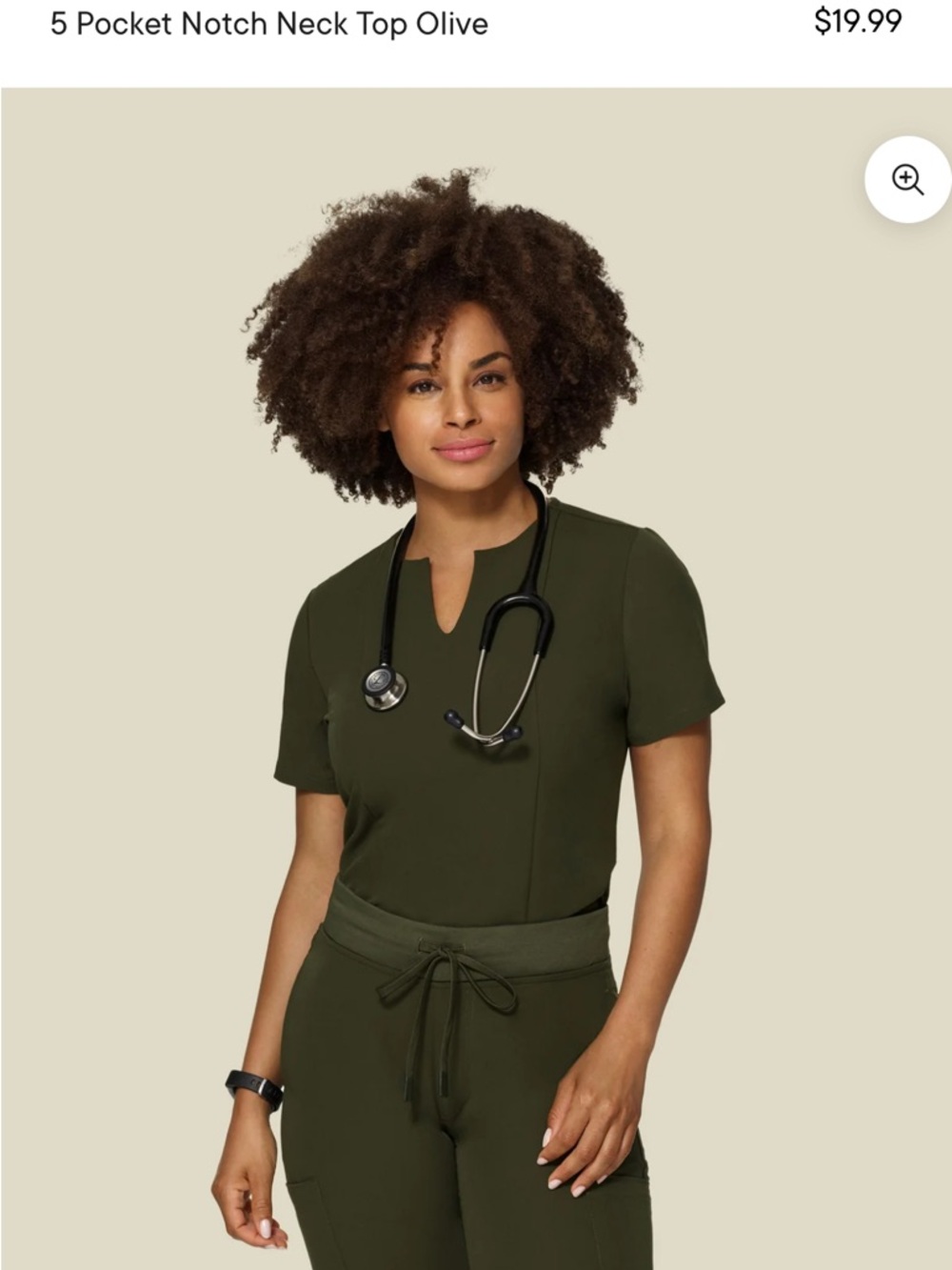Mandala 5 Pocket Notch Neck Top - Olive